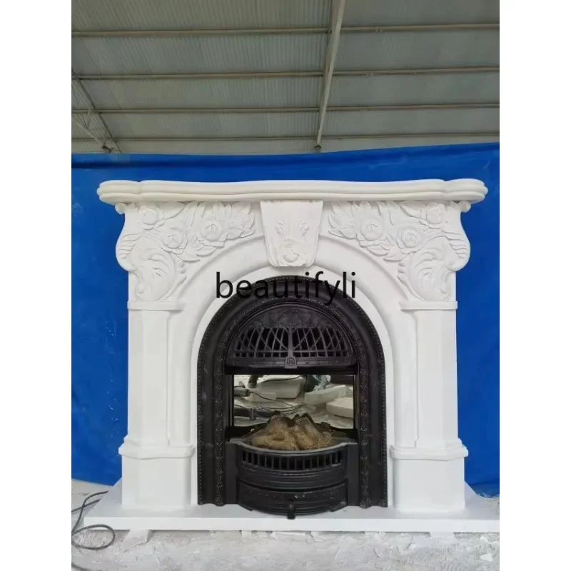 

G French stone fireplace marble fireplace living room marble carved fireplace decorative cabinet