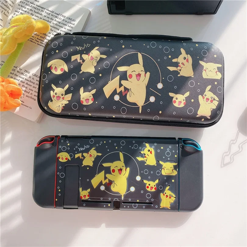 Cartoon Pikachu For Nintendo Switch Protective Case Split Housing Box Accessories NS Console TPU Carrying Storage Bag