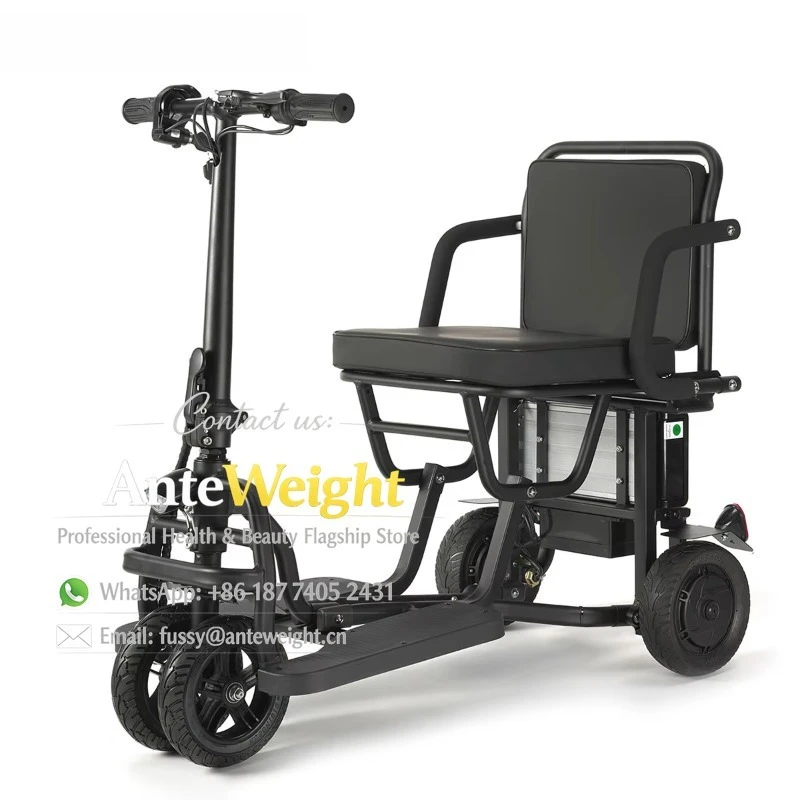 Ultra-Compact 3-Wheel Electric Scooter 300W Fast Charging for Handicapped  Mobility Scooter