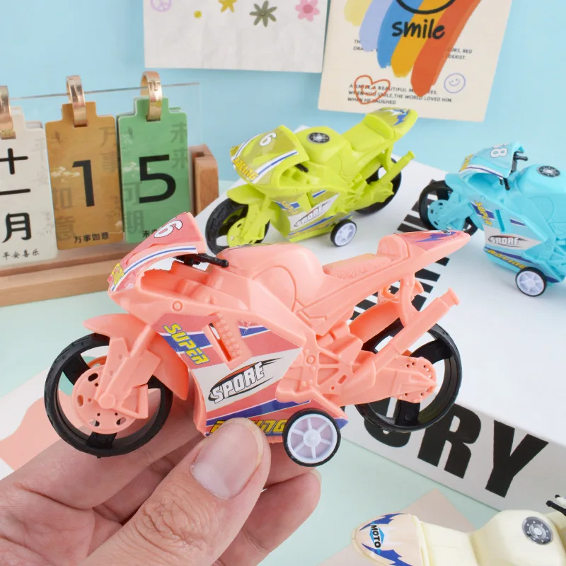 Mini Inertia Motorcycle & Stunt Car Set - 4WD Pull-Back Vehicles for Boys, Friction-Powered Toys (Wholesale Available)