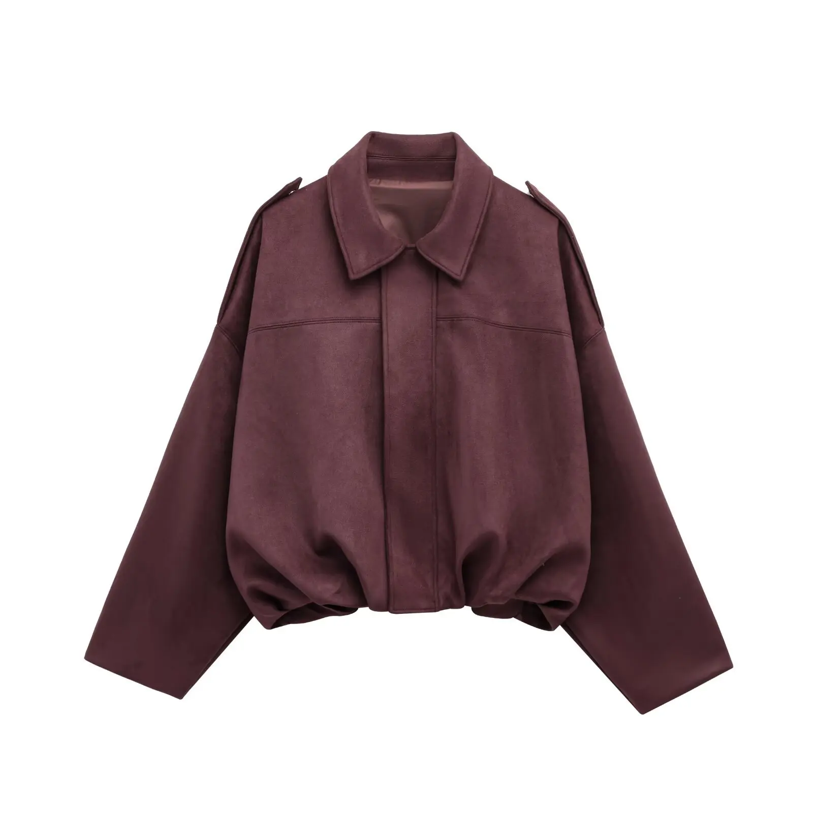 

Casual Soft Bomber Jackets Women Long Lantern Sleeve Oversized Spring Summer Coats Fashion 2025 Streetwear Zipper Outwear