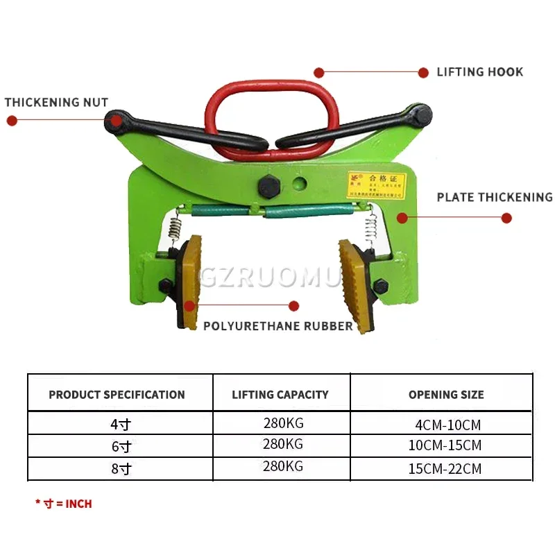 4/6/8 Inches Ring Splint Stone Clamp Marble Plate Clamp Sling Slate Clamp Tool For Steel Factories And Construction Site