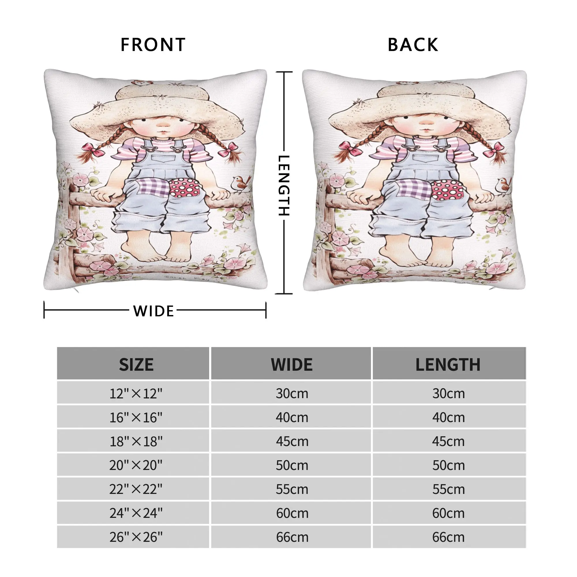 Pillow Case Art Sarah Kay Swing Girl Comfy  Pillow Cover For Sofa Bedroom Home Decor Kawaii Pillowcases
