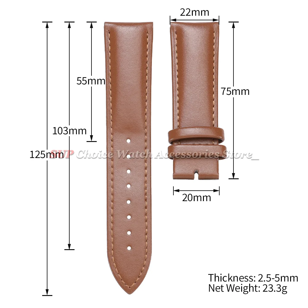 12/13/14/15/16/17/18/19/20/21/22/24 mm Kalbsleder-Uhrenarmband für DW Universal-Armband, ultradünnes Damenarmband-Zubehör – Detail 1