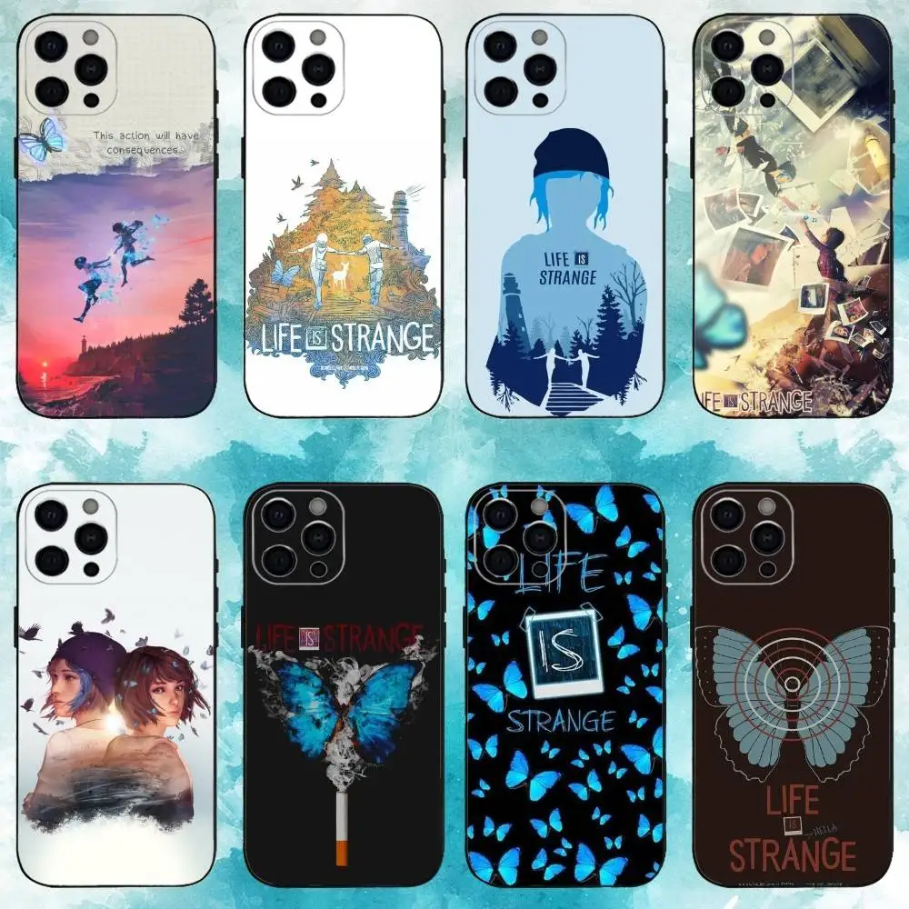 

Game L-Life Is Strange Phone Case For iPhone17,16,15,14,13,12,11 Plus,Pro Max Soft Black Cover