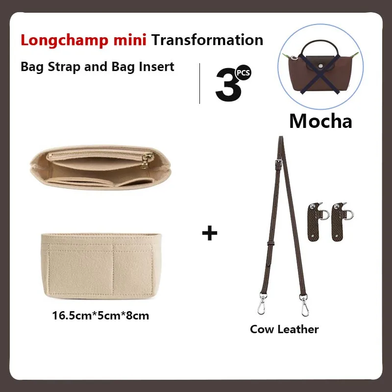 Lederen vervangende crossbody tasriem voor Longchamp Mini Bag schouderriem zonder ponsen Modificatie tasaccessoires