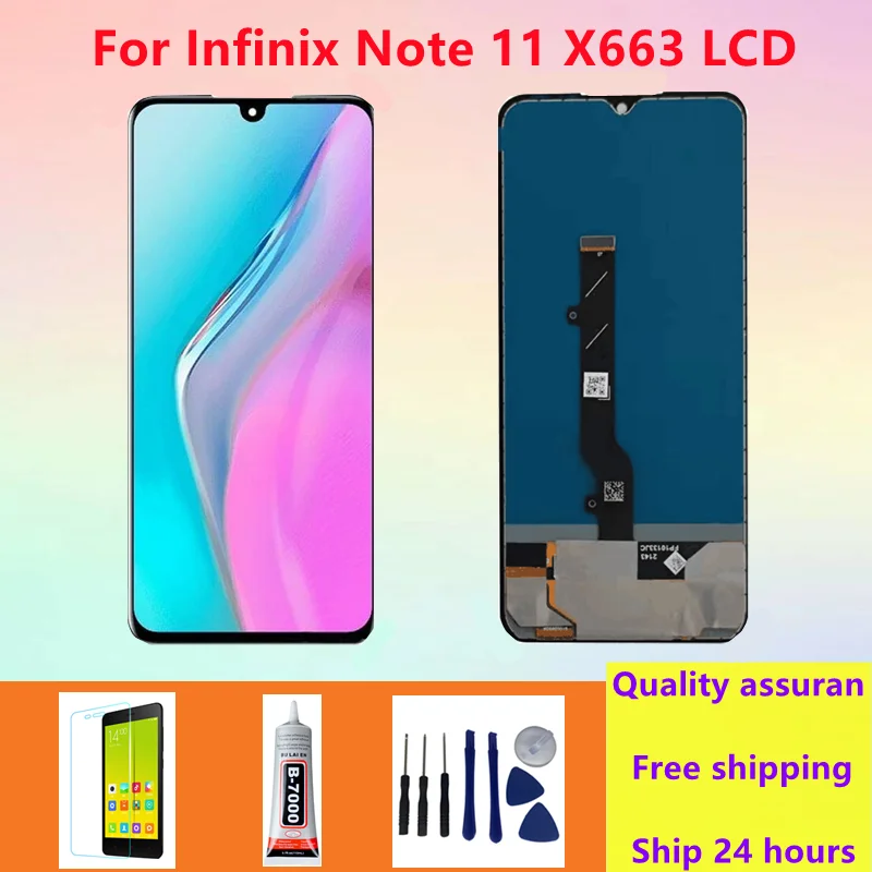 

100% Tested For Infinix Note 11 X663 X663B LCD Screen Touch Panel Digitizer For Infinix Note 12 X663C Note 12 G96 X670 Display