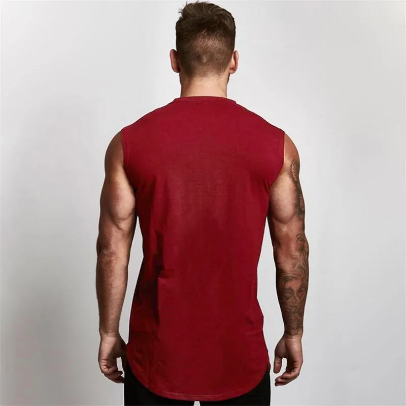 Gym Bodybuilding Mens Fitness Sport Sleeveless Cotton Tank Tops Summer Thin Cool Feeling Breathable V Neck Workout Muscle Shirt