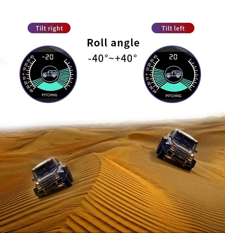 RHAXEL Digital Inclinometer Clinometer Car Head Up Display Angle Slope Meter with Volt Monitoring for Off-Road Vehicles Car Auto