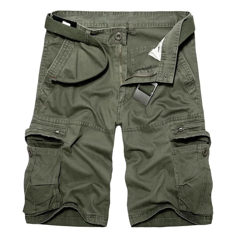 Pantaloncini Cargo moda uomo estate pantaloncini in cotone kaki pantaloncini multitasche larghi Casual pantaloncini tattici da uomo