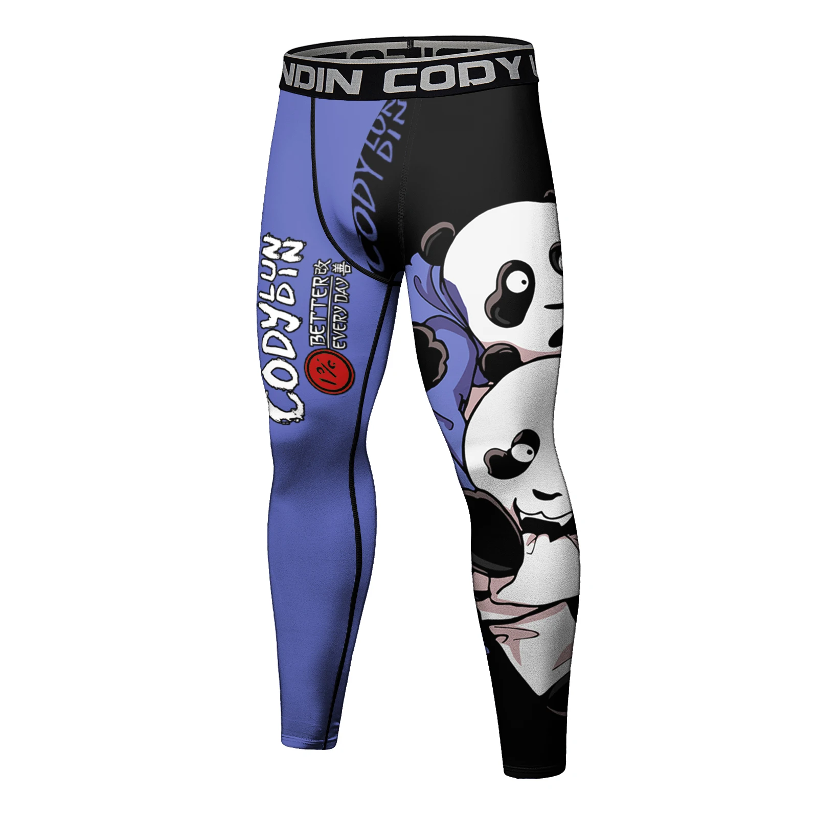 High Waist Panda Print Pants for Multi-Sport Cody Lundin Second Skin Underwear Men's Bjj Sports Spats Workout Rashguard Gym Pant