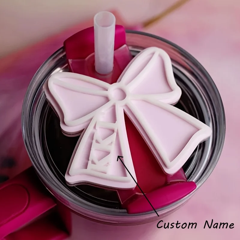 

Топпер с бантом и крышкой для чашки 20/30/40 унций - блестящий декоративный аксессуар для стакана Cute Woter Botter Bling Decor для женщин и девочек