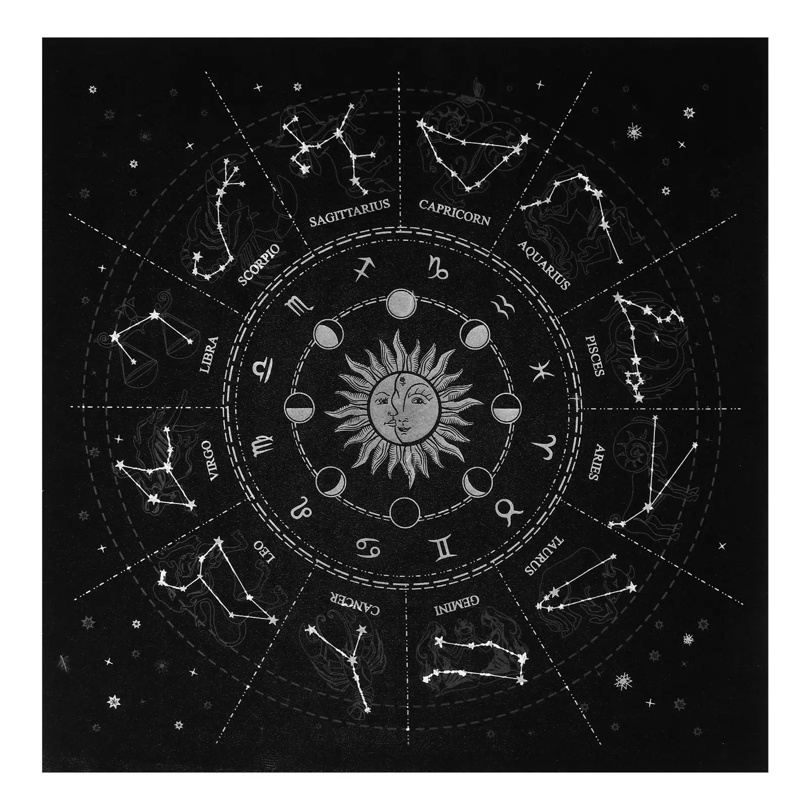 

1pc Constellations Tarot Card Tablecloth Velvet Divination Altar Cloth Board Game Fortune Astrology Oracle Card Pad Tarot Decks