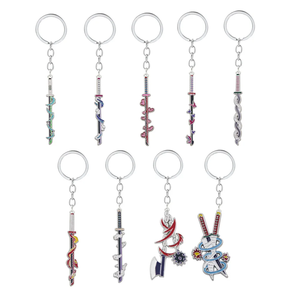 Anime Demon Slaye Sword Keychains Mini Japanese Katana Collection
