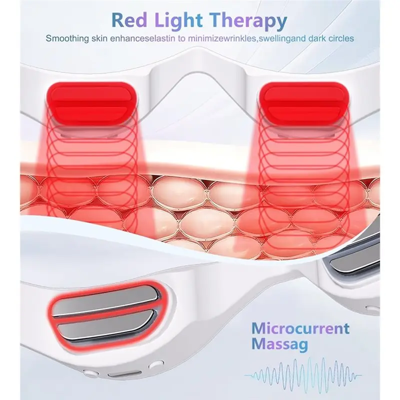 【ESSENTIALS 】Light-Weight Eye Massager Rechargeable Under-Eye Red Light Therapy Device Microcurrent Therapy Glasses