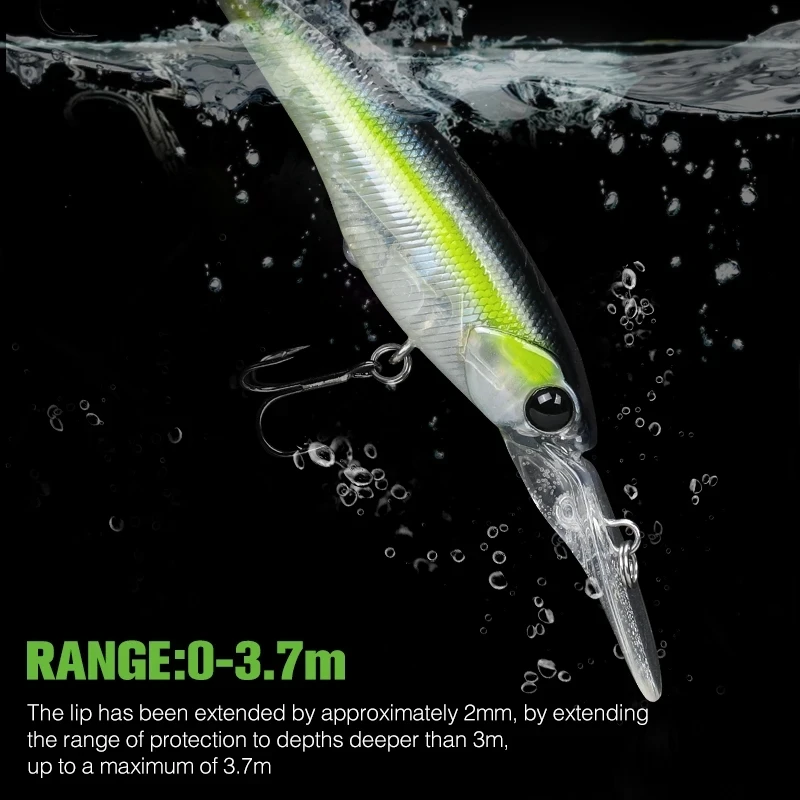 TSURINOYA 6 Stück 60mm 5,7g Schwebender Minnow-Angelköder, Tief tauchend 0-3,7m, Magnetischer Gewichtstransfer, Harter Köder, Wobbler, Crankbait – Detail 1