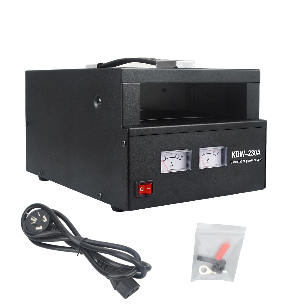 Caja metálica con fuente de alimentación de 13.8V 30A máximo, ventiladores de refrigeración, asa para radio móvil Kenwood TK868 TK868G, Yaesu FT-1907 FT-7900