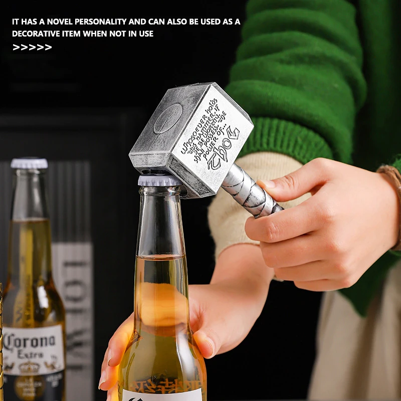 Multifunction Hammer Thor Shaped Beer Bottle Opener Large Size Beer Bottle Opener With Long Handle Kitchen Bar Tool