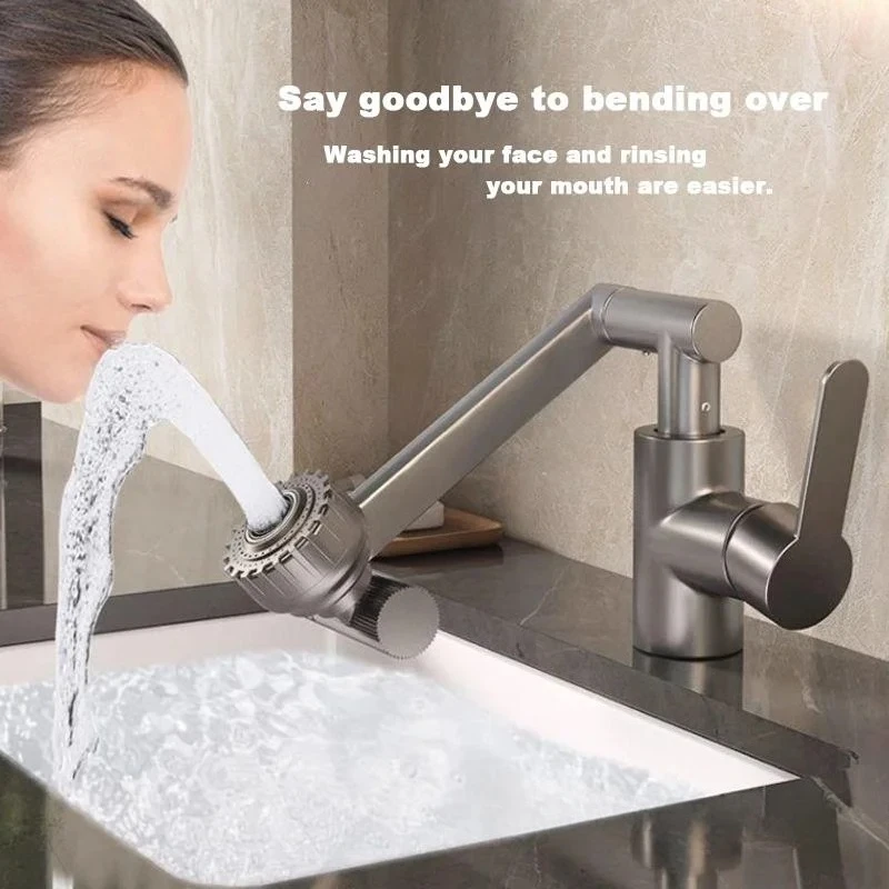 

Stainless Steel Wall Mounted Kitchen Faucet 360° Rotatable Swivel Sink Faucet with 2 Water Outlet Modes