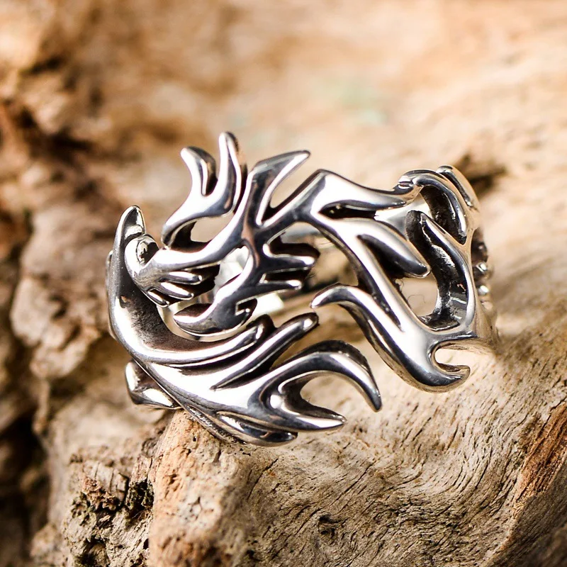 Vintage Flying Dragon Rings for Men Women Dragon Pattern Trendy Jewelry