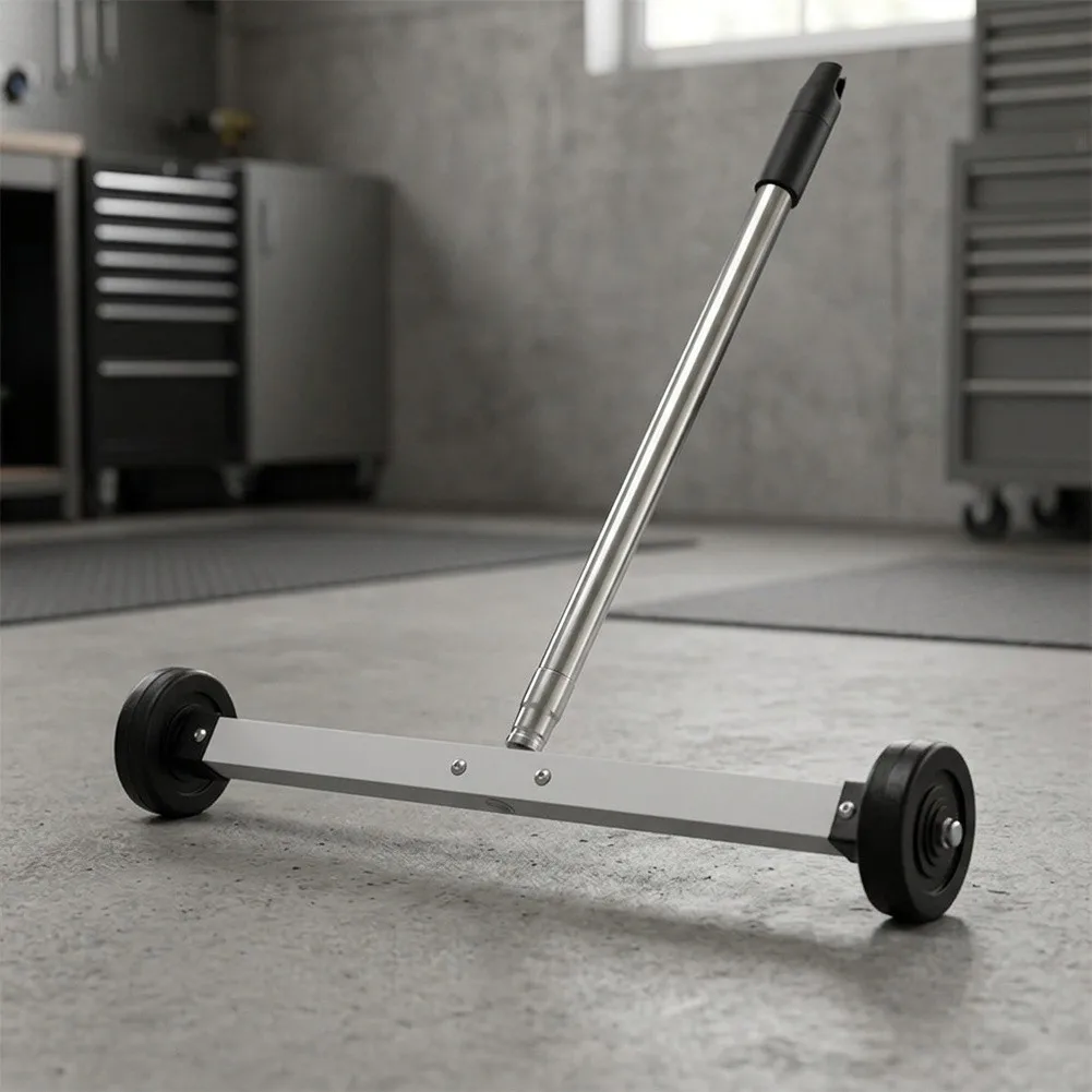 Handheld Iron Picker with Adjustable Handle and For Durable Rubber Wheels for Smooth Maneuverability and Metal Pickup