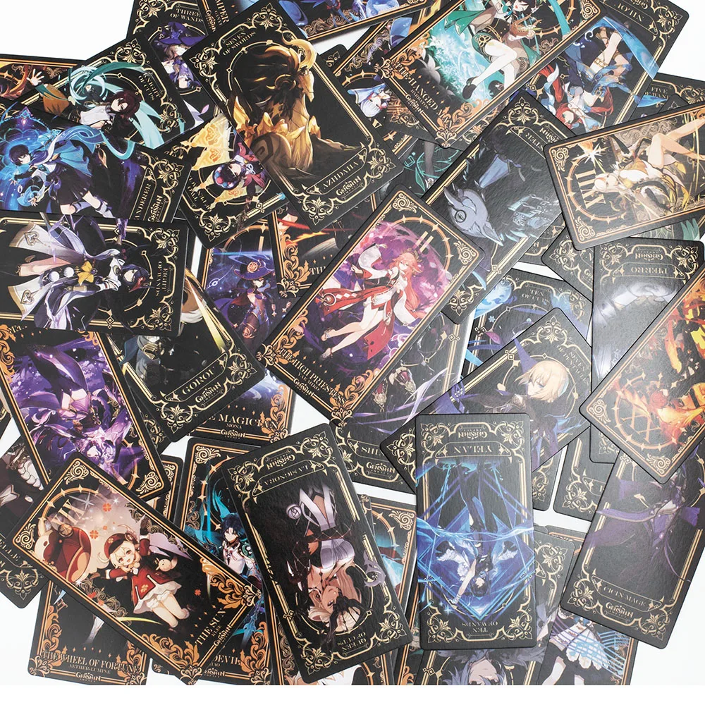 Genshin Impact Tarot Card Divination Toy Yae Miko Kamisato Ayaka Xiao Deck Board Game Cards Collection With Box