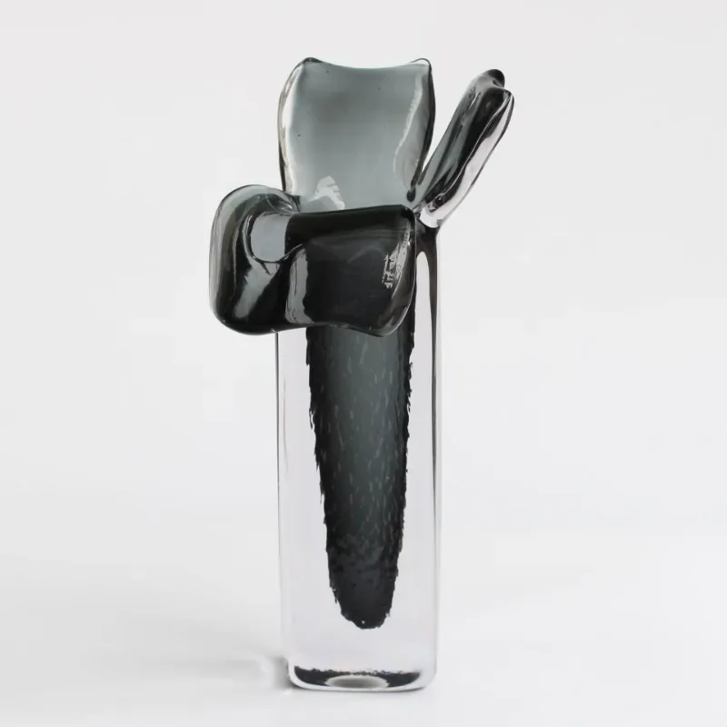 Modern light luxury style thick, hand-blown glass vase ornament soft