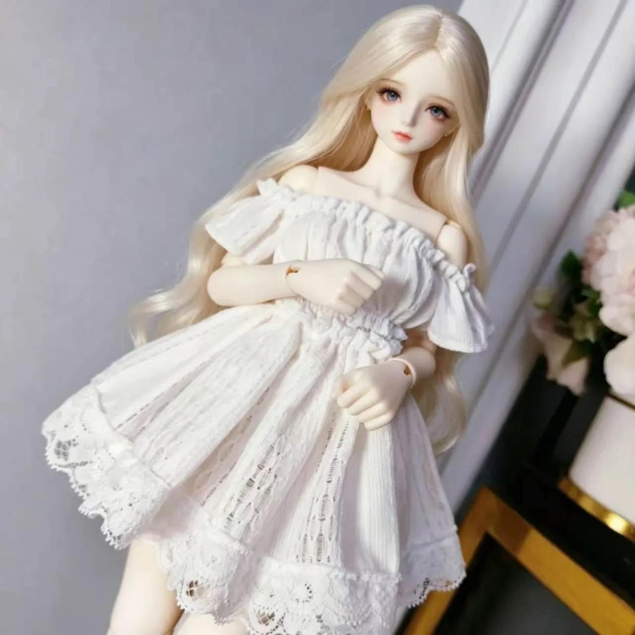 （customization 30day）BJD doll clothes suitable for 1/3 1/4  size white set clothes set doll accessories (2 points)