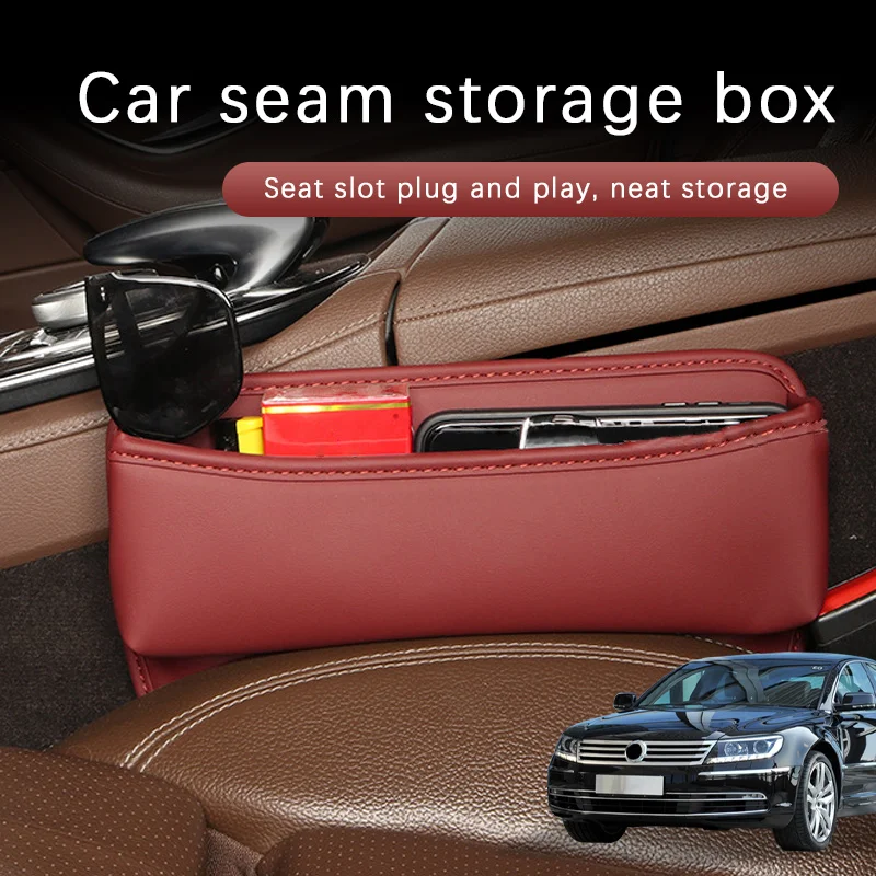 

Car Seat Gap Storage Box Driver Front Auto Seat Gap Filler Organizer Wallet Keys Card Storage Box For Volkswagen Phaeton