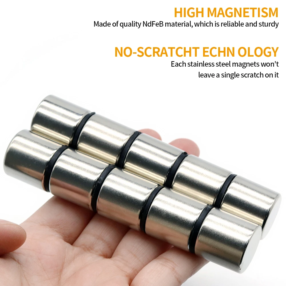 Neodymium Magnet 20x20 Round 20mm X 20mm N35 NdFeB Super Powerful Strong Permanent Magnetic imanes de neodimio 1/2/5Pcs