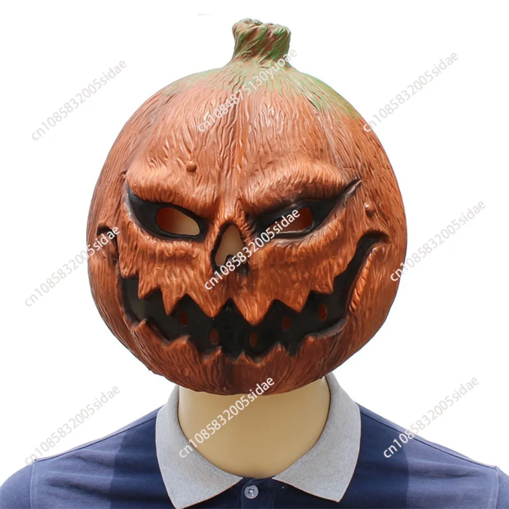 Novelty Mask Halloween Costume Party Props Latex Pumpkin Head Mask Costume Mask for Adults Cosplay Party Decoration