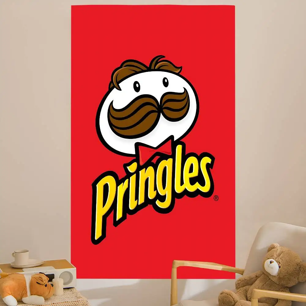 Classic Snack LOGO P-Pringles Colorful Tapestry Wall Hanging Hippie Wall Hanging Bohemian Wall Tapestries Mandala Wall Hanging