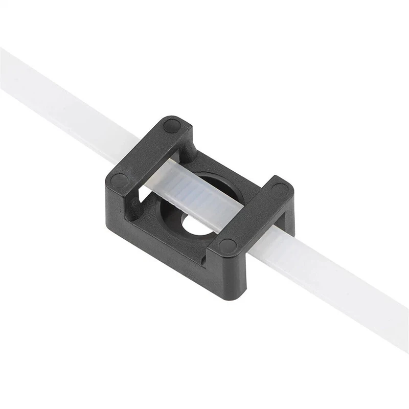 100/200/300PCS Cable Tie Mount Clips Saddle Type Zip Tie Mount Black Wire Base Holder Wire Fixing Clamp Cable Organizer image 3