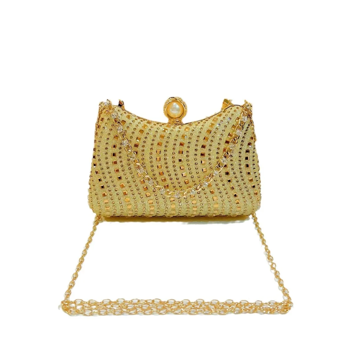

Faionable Diamond Embedded Chain Handbag Ele Evening Bag Single oulder Crossbody Sparkling Water Diamond Clutch Bag