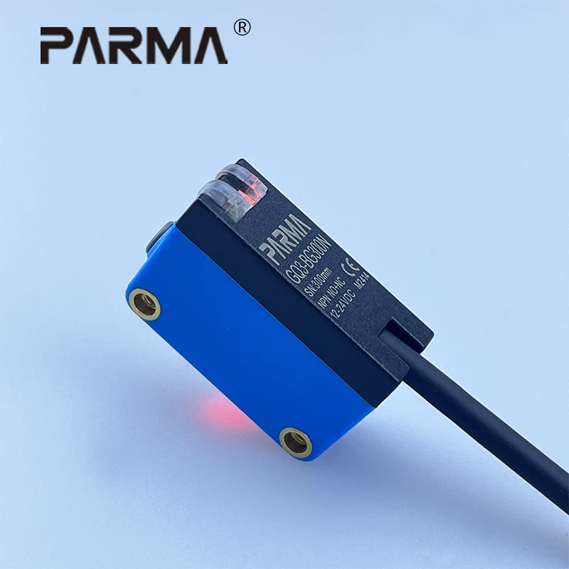 PARMA Background Suppression Photoelectric Sensor NPN PNP 10-30V DC Sensing Distance 30cm Adjustable Square Laser Optical Switch