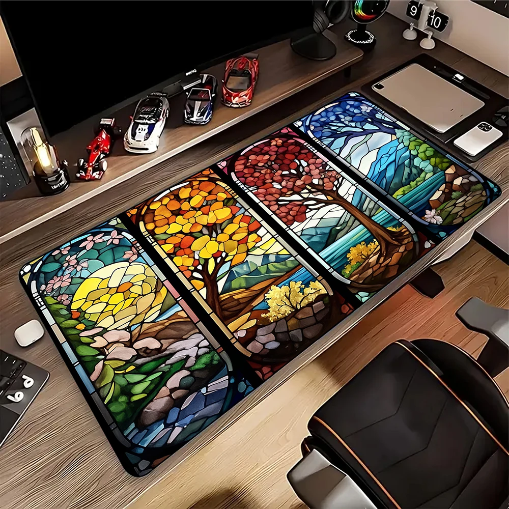 

Magic Game Large Mousepad Desk Pad Pc Gamer Mat Keyboard Pad Mouse Pad Gaming Deskmat XXL Mats Rubber Locked Edge Carpet 80x30cm