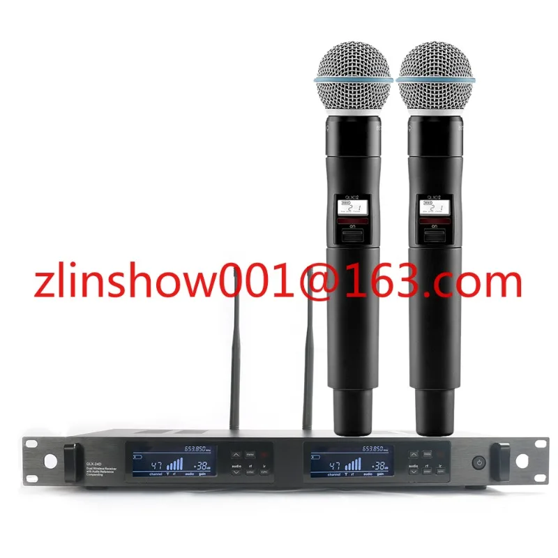 QLX24D BETA58A UHF wireless microphone heart-shaped handheld waist bag vocal stage studio microphone