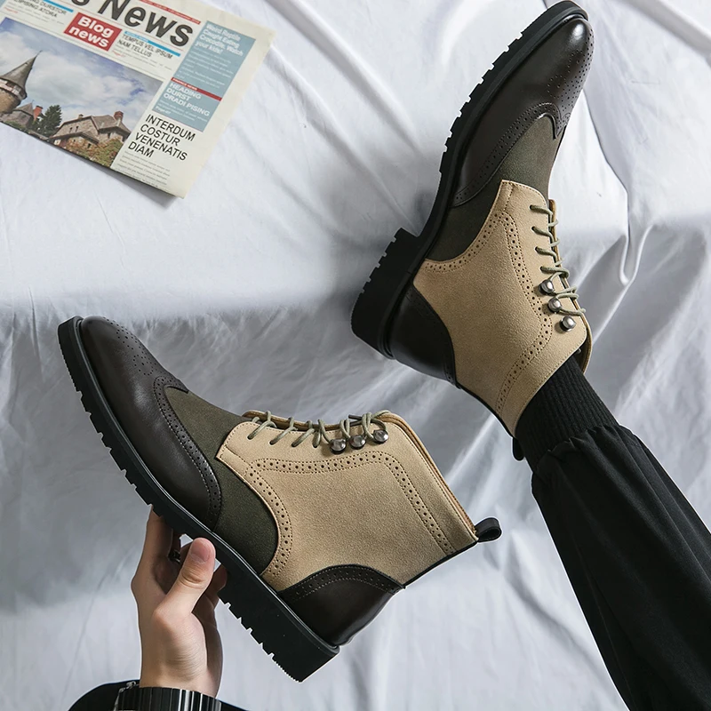 

Уличные осенние и зимние ботинки. Модные и универсальные дизайнерские стили. Большие размеры. Модная кожаная обувь для вечеринок. Новинка.