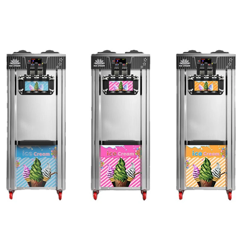 For Business Hard Soft Serve Mini Roll Machine Industrial Water Cooled Soya Frozen Fruit Ice Cream Machine Electric Customized