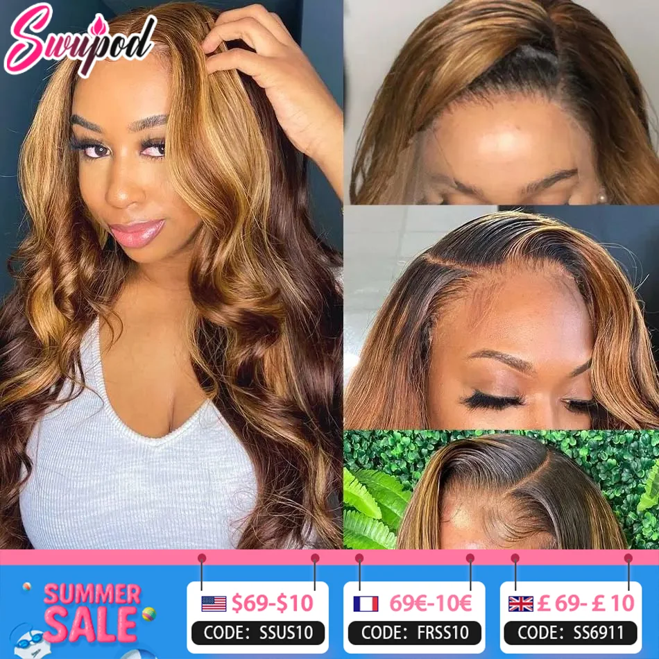 

250% P4/27 Highlight 13x6 Body Wave Lace Front Wigs Human Hair 13x4 Ombre Curly Wig Straight HD Front Wig Human Hair Pre Plucked
