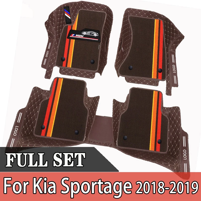 Custom Made Leather Car Floor Mats For Kia Sportage 2018-2019 Interior Details Carpets Rugs Foot Pads Accessories