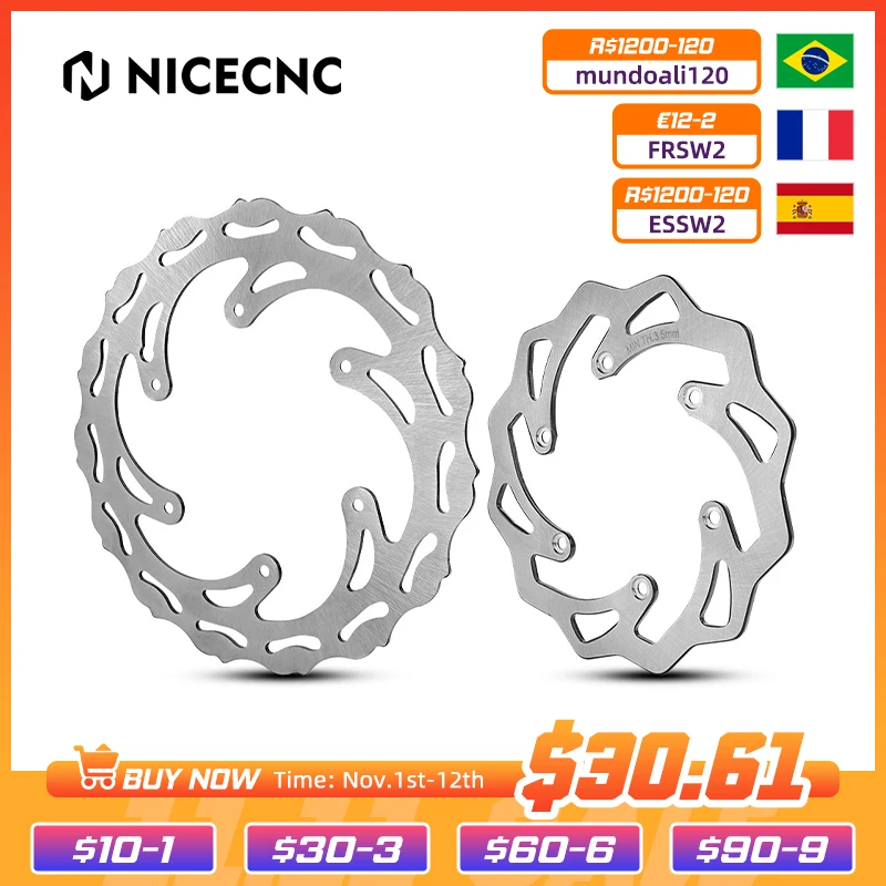 Rotores de disco de freno delantero y trasero de 260/220mm para KTM TPi EXC 300 EXC-F 350 SX 125 SX-F 450 XC 200 400 XCF XCW 500 XCW-F 6D 1994-2022