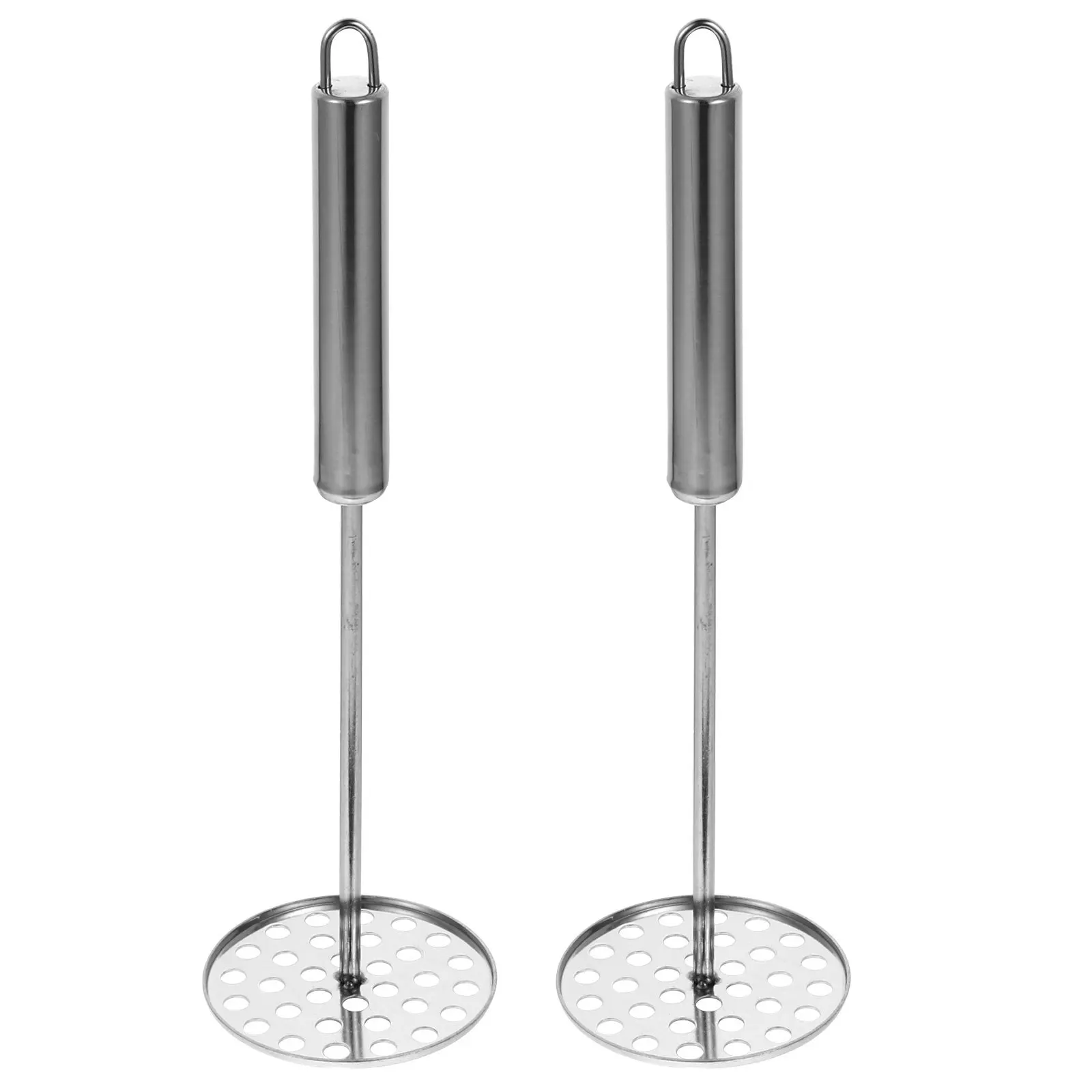 

2Pcs Kitchen Masher Portable Potato Ricer Strong Stainless Steel Pressure Head Smooth Handle Comfort Grip for Root Veggies and