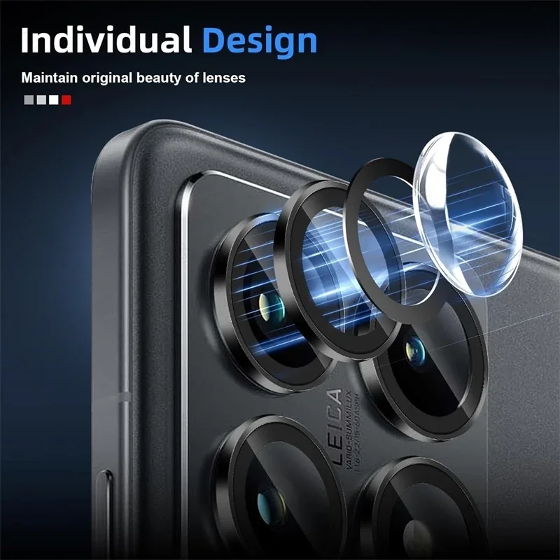 Aluminum Alloy Camera Protector Case for Xiaomi 14T 13T Pro Poco F6 X6 Pro Metal Ring Lens Glass Case