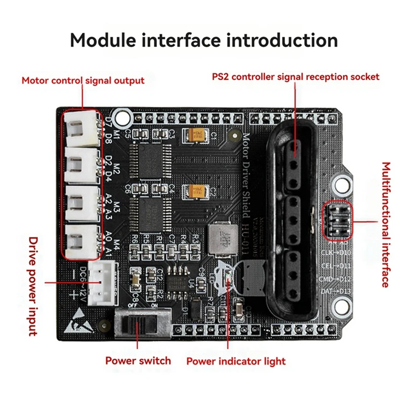 DC 6-12V 4-Way Motor Driver Module High Performance Motor Drive Extension Development Board For Car Model