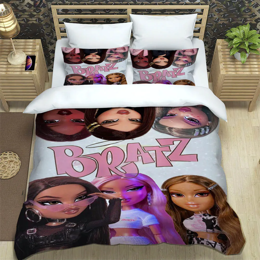 Bratz cartoon printed Bedding Sets exquisite bed supplies set duvet cover bed comforter set bedding set luxury birthday gift