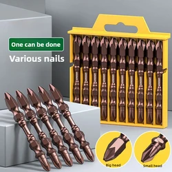 Greener Double-Head S2 5.0mm/6.35mm Screwdriver Bit Chrome Vanadium Alloy Steel 1/4'' Inch Hex Head Electric Screwdriver Bits