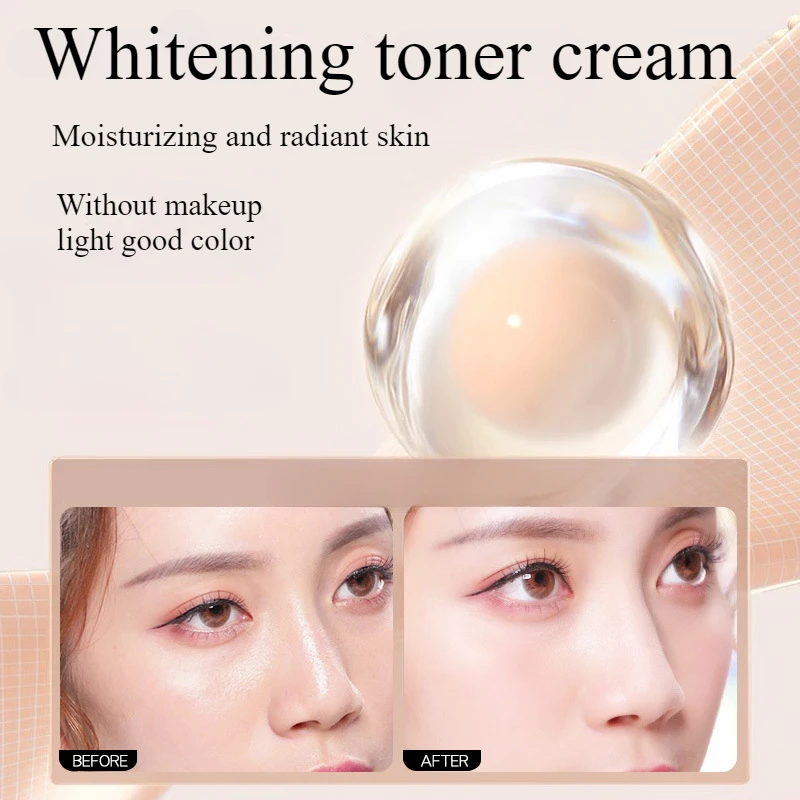 Natural Radiance Makeup Brightening Tone-Up Cream 24H Hydrating Moisturizing Non-Greasy Lightweight Coverage for Even Skin Tone