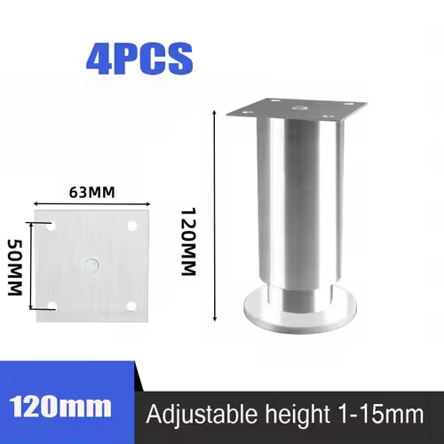 4PCS Height Adjustable Stainless Steel Furniture Feet Legs Kitchen Cabinet Sofa Legs Round Stand furniture leg - Image 10