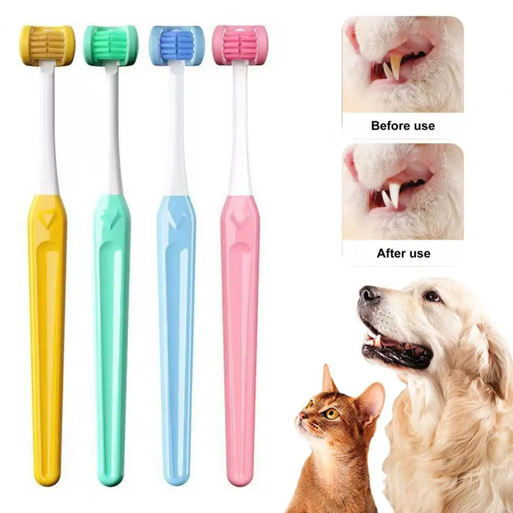 19cm Pet Toothbrush Dental Cleaning Kit For Cats Dogs Ultra-Soft Bristles Oral Care Tool Prevent Plaque Tartar Toothbrush Kit